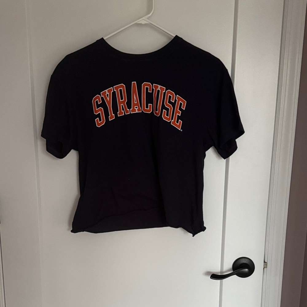 League Navy Tee with White Print